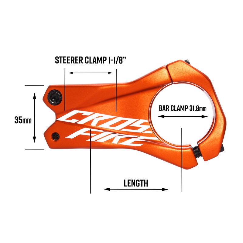 Funn Crossfire Mountain Bike Stem with 31.8mm Bar Clamp - Durable and Lightweight Alloy Bicycle Stem for Mountain Bike and BMX Bike, Length 50mm stem (Green) - Image 4